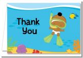 Under the Sea African American Baby Snorkeling - Baby Shower Thank You Cards