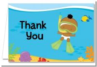 Under the Sea African American Baby Snorkeling - Baby Shower Thank You Cards