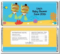 Under the Sea African American Baby Twins Snorkeling - Personalized Baby Shower Candy Bar Wrappers
