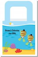 Under the Sea African American Baby Twins Snorkeling - Personalized Baby Shower Favor Boxes