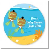 Under the Sea African American Baby Twins Snorkeling - Personalized Baby Shower Table Confetti