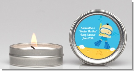 Under the Sea Asian Baby Boy Snorkeling - Baby Shower Candle Favors