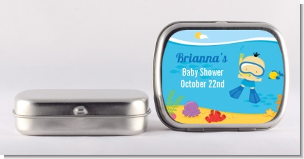Under the Sea Asian Baby Boy Snorkeling - Personalized Baby Shower Mint Tins