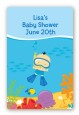 Under the Sea Asian Baby Boy Snorkeling - Custom Large Rectangle Baby Shower Sticker/Labels thumbnail