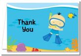 Under the Sea Asian Baby Boy Snorkeling - Baby Shower Thank You Cards