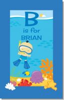 Under the Sea Asian Baby Boy Snorkeling - Personalized Baby Shower Nursery Wall Art