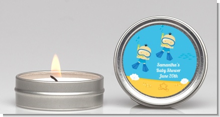 Under the Sea Asian Baby Boy Twins Snorkeling - Baby Shower Candle Favors