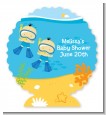 Under the Sea Asian Baby Boy Twins Snorkeling - Personalized Baby Shower Centerpiece Stand thumbnail
