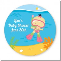 Under the Sea Asian Baby Girl Snorkeling - Personalized Baby Shower Table Confetti
