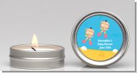 Under the Sea Asian Baby Girl Twins Snorkeling - Baby Shower Candle Favors
