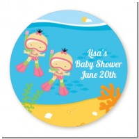 Under the Sea Asian Baby Girl Twins Snorkeling - Personalized Baby Shower Table Confetti