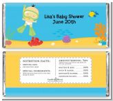 Under the Sea Asian Baby Snorkeling - Personalized Baby Shower Candy Bar Wrappers