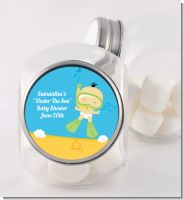 Under the Sea Asian Baby Snorkeling - Personalized Baby Shower Candy Jar