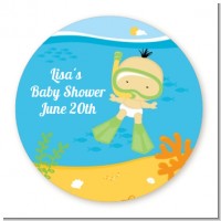 Under the Sea Asian Baby Snorkeling - Personalized Baby Shower Table Confetti
