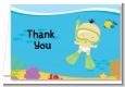 Under the Sea Asian Baby Snorkeling - Baby Shower Thank You Cards thumbnail