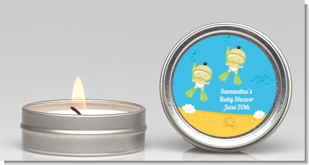 Under the Sea Asian Baby Twins Snorkeling - Baby Shower Candle Favors
