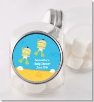Under the Sea Asian Baby Twins Snorkeling - Personalized Baby Shower Candy Jar