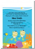 Under the Sea Asian Baby Twins Snorkeling - Baby Shower Petite Invitations