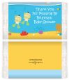 Under the Sea Asian Baby Twins Snorkeling - Personalized Popcorn Wrapper Baby Shower Favors thumbnail