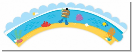 Under the Sea African American Baby Boy Snorkeling - Baby Shower Cupcake Wrappers