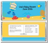 Under the Sea Baby Boy Snorkeling - Personalized Baby Shower Candy Bar Wrappers