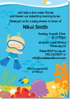 Under the Sea Baby Boy Snorkeling - Baby Shower Invitations