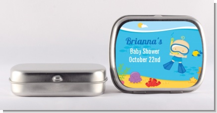 Under the Sea Baby Boy Snorkeling - Personalized Baby Shower Mint Tins