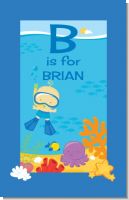 Under the Sea Baby Boy Snorkeling - Personalized Baby Shower Nursery Wall Art