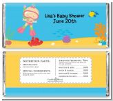 Under the Sea Baby Girl Snorkeling - Personalized Baby Shower Candy Bar Wrappers