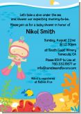 Under the Sea Baby Girl Snorkeling - Baby Shower Invitations