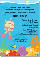 Under the Sea Baby Girl Snorkeling - Baby Shower Invitations