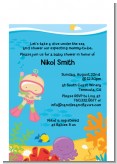 Under the Sea Baby Girl Snorkeling - Baby Shower Petite Invitations