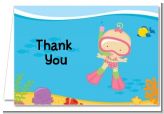 Under the Sea Baby Girl Snorkeling - Baby Shower Thank You Cards