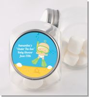Under the Sea Baby Snorkeling - Personalized Baby Shower Candy Jar