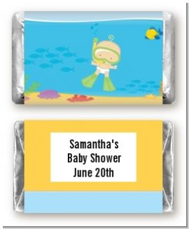 Under the Sea Baby Snorkeling - Personalized Baby Shower Mini Candy Bar Wrappers