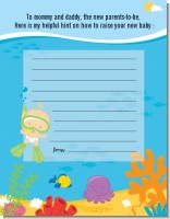 Under the Sea Baby Snorkeling - Baby Shower Notes of Advice