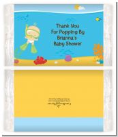Under the Sea Baby Snorkeling - Personalized Popcorn Wrapper Baby Shower Favors