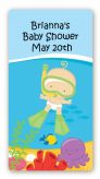 Under the Sea Baby Snorkeling - Custom Rectangle Baby Shower Sticker/Labels
