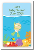 Under the Sea Baby Snorkeling - Custom Large Rectangle Baby Shower Sticker/Labels