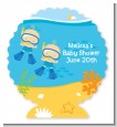 Under the Sea Baby Twin Boys Snorkeling - Personalized Baby Shower Centerpiece Stand thumbnail