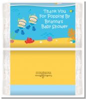 Under the Sea Baby Twin Boys Snorkeling - Personalized Popcorn Wrapper Baby Shower Favors