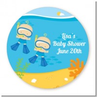 Under the Sea Baby Twin Boys Snorkeling - Personalized Baby Shower Table Confetti