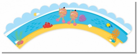 Under the Sea Hispanic Baby Girl Twins Snorkeling - Baby Shower Cupcake Wrappers