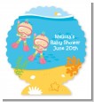 Under the Sea Baby Twin Girls Snorkeling - Personalized Baby Shower Centerpiece Stand thumbnail