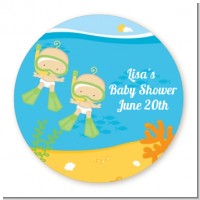Under the Sea Baby Twins Snorkeling - Personalized Baby Shower Table Confetti