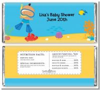 Under the Sea Hispanic Baby Boy Snorkeling - Personalized Baby Shower Candy Bar Wrappers