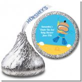 Under the Sea Hispanic Baby Boy Snorkeling - Hershey Kiss Baby Shower Sticker Labels