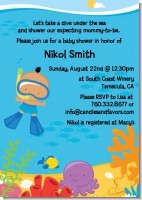 Under the Sea Hispanic Baby Boy Snorkeling - Baby Shower Invitations