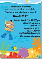 Under the Sea Hispanic Baby Boy Snorkeling - Baby Shower Invitations