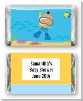 Under the Sea Hispanic Baby Boy Snorkeling - Personalized Baby Shower Mini Candy Bar Wrappers